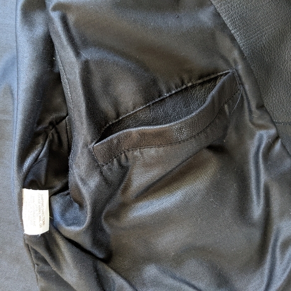 Dkny Black Leather Motorcycle Vest - Picture 10 of 14